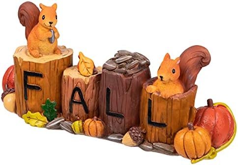 Joyin Fall Resin Home Decoration, ornamentos de esquilos rústicos pintados à mão para o dia da colheita de Ação de Graças, decoração da cozinha em casa