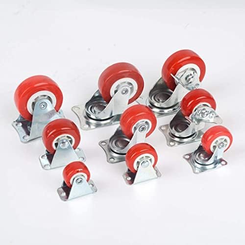 Rodízios 10pcs poliuretano pequenas rodas de rodízio 1 1,5 2 rodas giratórias giratórias rodas de móveis vermelhos
