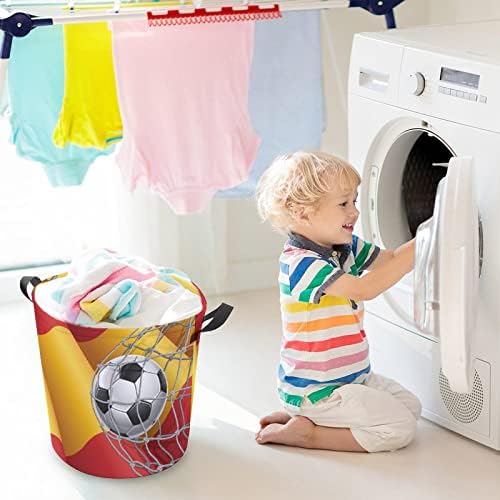 Objetivo do futebol e Espanha Bandeira Bandeira Cesta de Lavanderia dobrável Testador de lavanderia Saco de armazenamento com