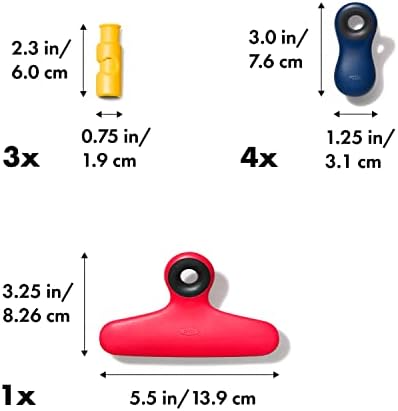 Coleção Oxo Good Grips, conjunto de clipes de saco de 8 peças, variado