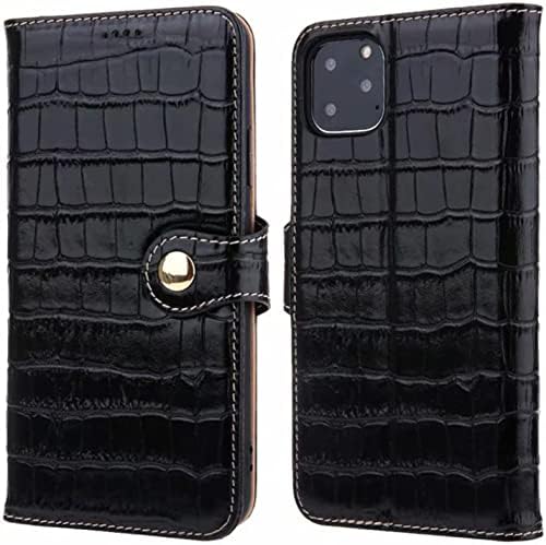 Caixa da carteira Bneguv para iPhone 14 Pro Max, Classic Crocodile Pattern Padrão de couro genuíno suporte de cartão magnético Stand Flip Case Chefe de proteção à prova de choque Tampa