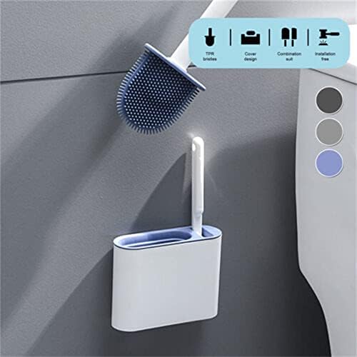 Pincel de vaso sanitário de silicone weisipu com pincel de escova de vaso sanitário conjunto de pincel de limpeza montado na parede