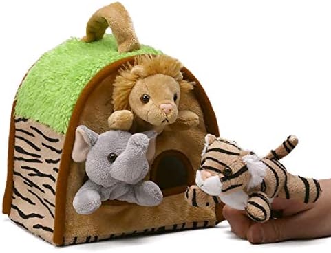 UNIPAK Jungle Finger Puppet Pluxus Safari de 10 polegadas Conjunto