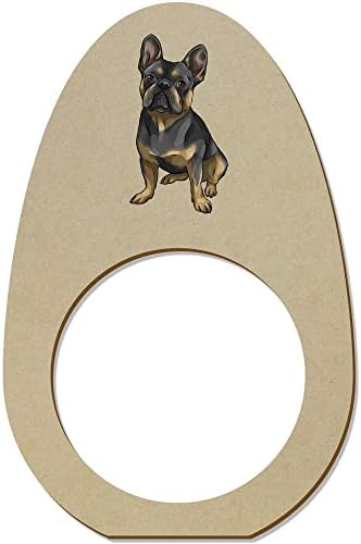 Azeeda 5 x 'Bulldog francês' anéis/suportes de guardanapo de madeira
