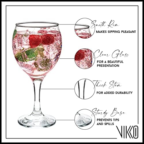 Vikko bebendo copos, 11 oz de copos de bebida de 6, xícaras de vidro cristalino para água ou suco, copos de vidro alto e copos