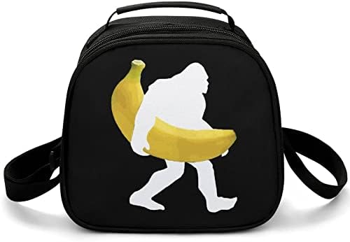 Bigfoot carregando banana lanchonete fofa bento caixa de bento reutilizável contêineres com bolsas de gelo para viagens