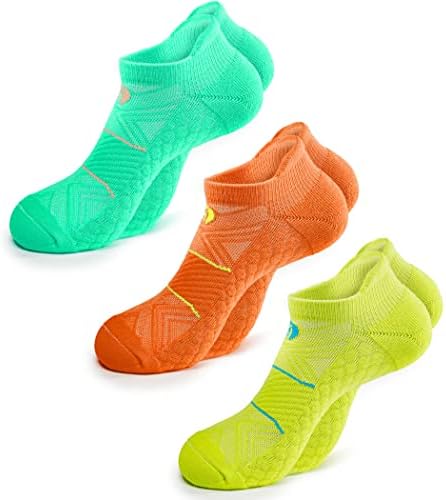Meias de desempenho de compressão almofadada no tornozelo HEVYOMAI para homens ＆ Mulheres, meias esportivas de ginástica