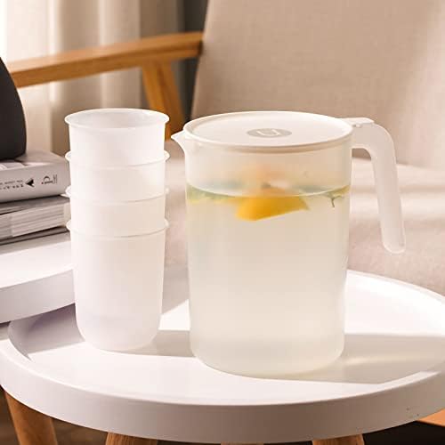LIGADO A jarra plástica de 2,5 litros com tampa de tampa de garra e ecologicamente corretas misturam o jarro de água para o jarro de suco de limonada quente/fria