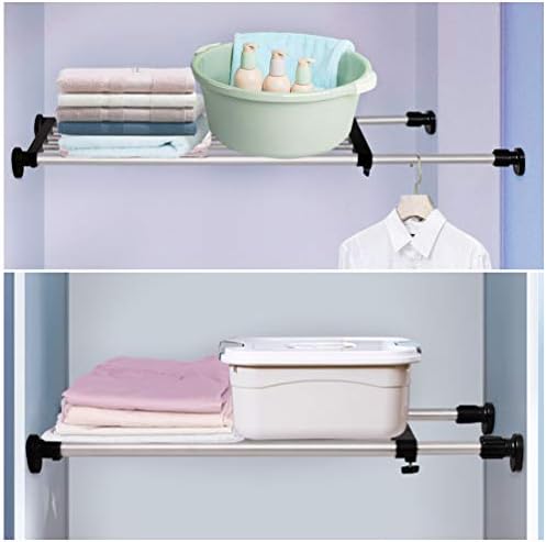 Baoyouni Expandível Shelf Closet Haste de tensão Ajuste Prateleira ajustável Unidade de armazenamento Rack Divisor de