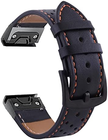 Ghfhsg 22 26mm Sport Watch Band tapas para Garmin Fenix ​​6 6s 6x Pro 5x 5 5s mais 3 3HR 935 945 D2 Bracelete de couro de liberação rápida