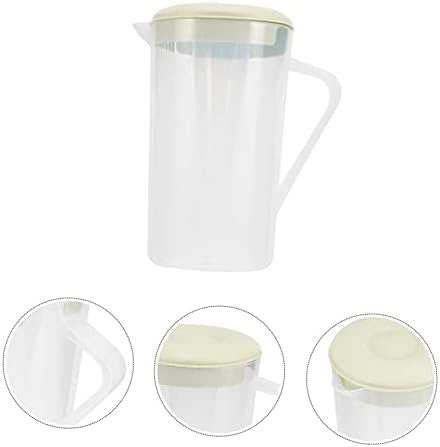 Luxshiny Clear Rececters com tampas arremessador de plástico Clear Tea Kettle arremessadores cobertos de leite recipiente de chá jarra de plástico com jarro de jarro de galão de tampa de 1 galão de jarro com geladeira de tampa