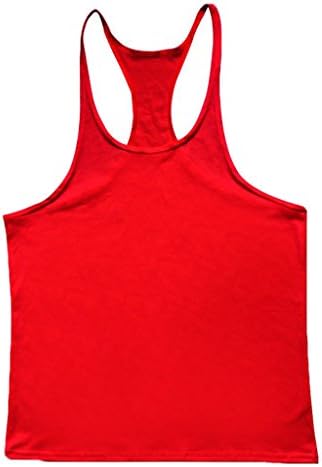 Yaker Men's Fitness Gym Top Top Singlet Bodybuilding Stringers Streseless Muscle Shirt