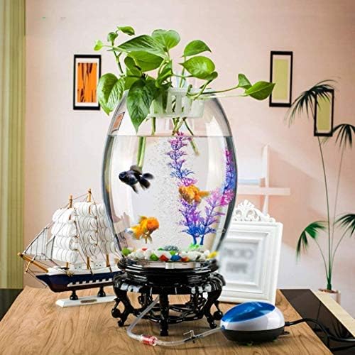 Tanque de peixes wpyyi redondo tanque de peixe dourado aquário sala de estar mesa aquário decoração de desktop home tank tank de