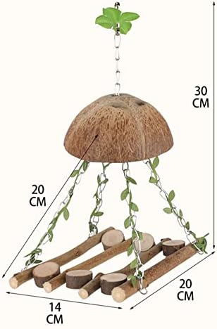 Qwinee pássaro papagaio brinquedos de balanço decoração de planta madeira hammock pássaro balanço pendurado brinquedo pendurado pássaro