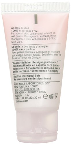 Mousse de limpeza de espuma de enxágue clinique 1 oz. Tamanho da viagem