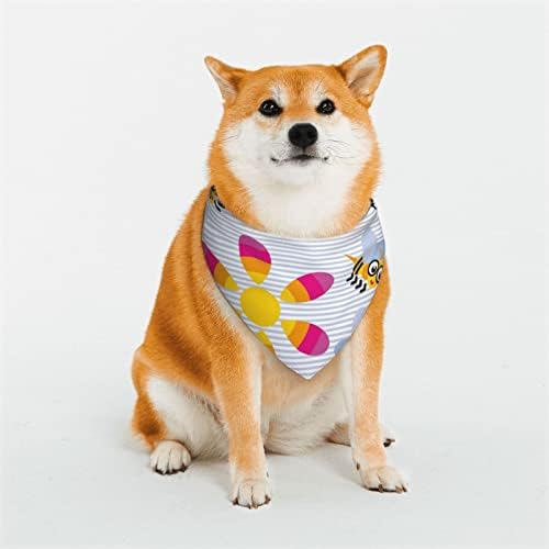 Pet Bandana Funny-Bee-Sunflower Soft Puppy Cat Lengable Diário Lenço Diário grande