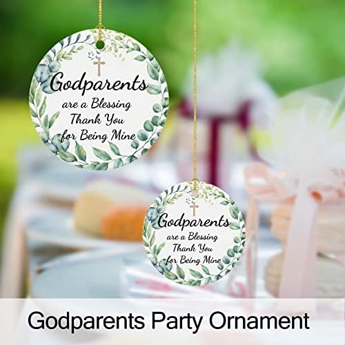 Padrinhos do presente: Obrigado por serem os meus padrinhos, ornamentos, Baptism Gifts for Godparents, padrinhos de 2,9 Cerâmica Ornamentos de Natal 2023