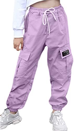 Aowkulae Girls & Women's Casual Cargo Jogger Pants, 6 anos - Mulheres 3xl