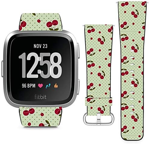 Compatível com Fitbit Versa, Versa 2, Versa SE, Versa Lite - pulseira de pulseira de couro substituta pulseira de faixa