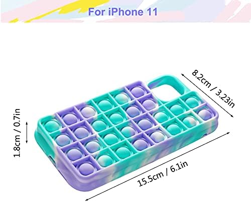 Evermarket Push Pop Bubble Fidget Sensory Toys Case para iPhone 11, Push Pop Bubble Silicone Case para iPhone 11, capa de proteção