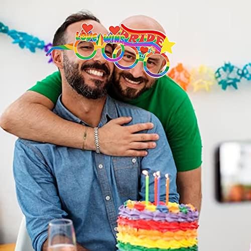 HYing 12pcs Gay Pride Party Party Glasses for Pride Month Decorations Party, LGBTQ Love Is Love Photo Booth Props Rainbow