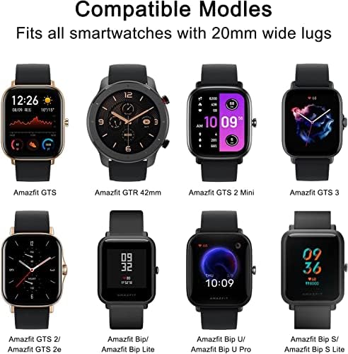 Bandas de silicone makcpoimer para Amazfit GTS 4/GTS 4 mini/gts 3/gts/gts2/gts 2e/gts 2 mini e 20 mm de liberação rápida com