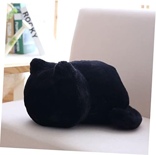 Veemoon Black Cat Doll Plush Gato Toy para crianças Almofadas pretas Crianças jogam travesseiro de pelúcia de gato de