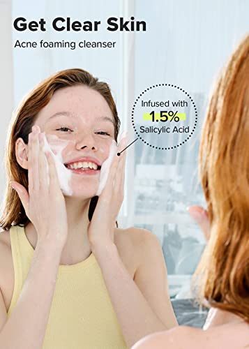 I Dew Care Care Acne Foming Cleanser - Limpe o zit, 5,07 fl oz + Face Wash Bandada - Tiara rosa, 1 pacote de contagem