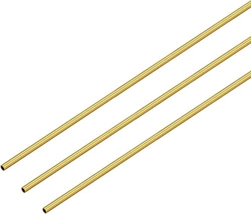 Tubo redondo de bronze de 3pcs 3pcs 3m mm od 0,2 mm espessura da parede de 300 mm Tubos de latão retos de metal de 300 mm