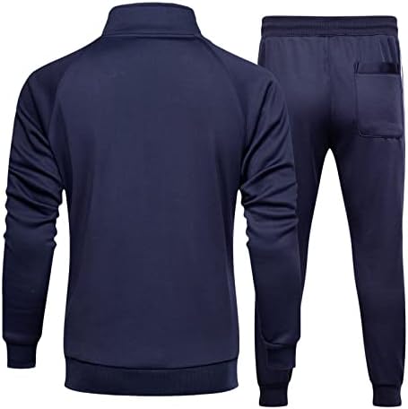 Fsahjkee Tracksuit para homens, treinando com bolsos de manga longa macacas de moletom conjunta