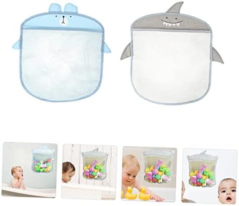 Tofficu 2pcs Copo de bolsa de armazenamento de bolsa de armazenamento Pouca de bolso de bolso Bolsa infantil Organizador de armazenamento Tobôs Toys Banheiro de armazenamento de brinquedos de armazenamento doméstico Banho de banheiro Organizador de armazenamento de malha Mesh malha