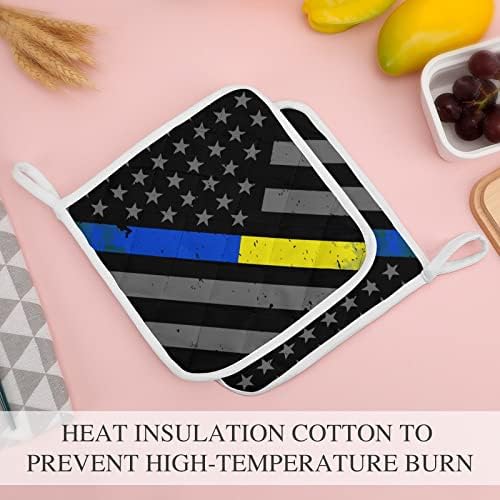 Us Bandle Bandle Azul Bandeira Pote de bandeira 8x8 PADs quentes resistentes ao calor Proteção de desktop para cozinha Conjunto
