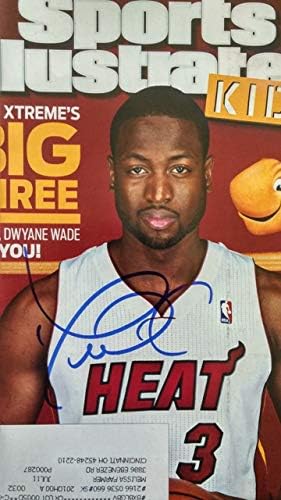 Capa de revista autografada emoldurada Dwayne Wade com certificado de autenticidade