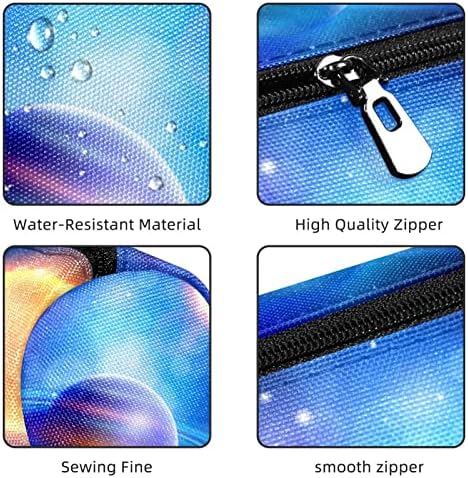 Galaxy Sky Sky Planets brilhantes Planets Sun Lápis Estudante Paícia de países zíper bolsa de maquiagem Bolsa de cosméticos