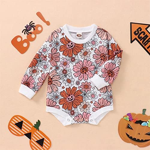 Giglittr Toddler Baby Girl Girl Halloween Roupa de hallowen Pumpkin Selper Sweatshirt One Peice Bodysuit Kids 2pcs Roupas de outono