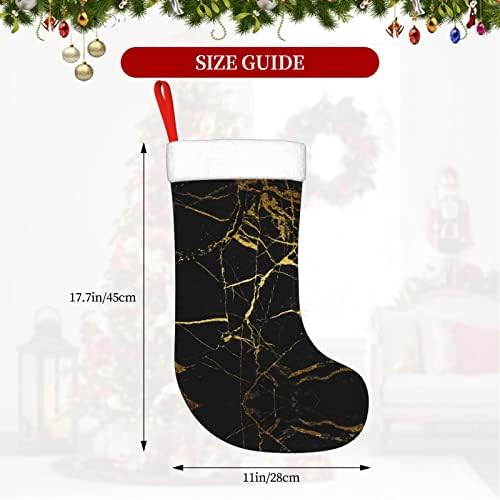AkautoSM Black Mármore de meias de Natal, meia personalizada para o manto, decoração de Natal à moda antiga, 11 x17.7