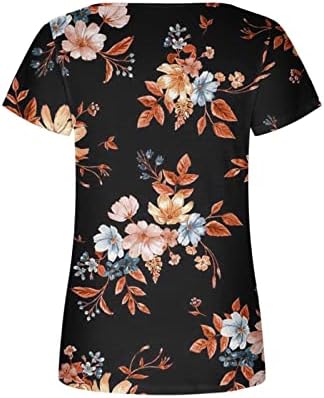 Mulheres impressam o pescoço quadrado de manga curta camisetas de verão camisetas de verão oculam blusas de barriga camisa