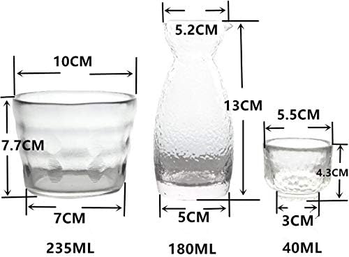 Jarro de vidro de vinhos conjunto de vinhos de saquê japonês de vinhos criativo conjunto de vinhos domésticos jarro de vinho de vinho 4 conjuntos de saquê de saquê copos
