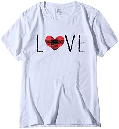 Camisetas t para mulheres plus size size dia dos namorados adorar impressão de t-shirt t-shirt manga curta camiseta gráfica