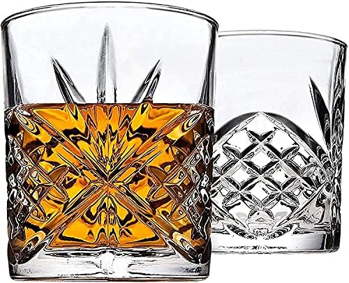 Whisky Decanter Personalidade Decanter de vinho e copos Definir um decantador de uísque de vidro de cristal Presentes para homens, Diamond Whisky Decanter com quatro copos e decantador de rolhas