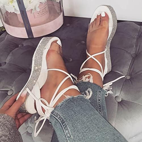 USYFAKGH MULHERES MULHERES DE MULHERES SANDALS PLOTO DE MODA DE MULHER