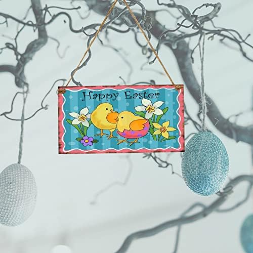 Decorações de mesa de Natal Conjunto de ovos de Páscoa Bunny Tag pendurado Tag de madeira decoração de casa decoração de casa