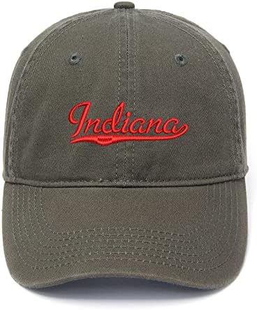 Caps de beisebol masculino Indiana - Em chapéu de chapéu de papai bordado