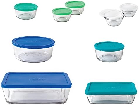 Anchor Hocking Glass Food Storage Rececters com tampas confortáveis