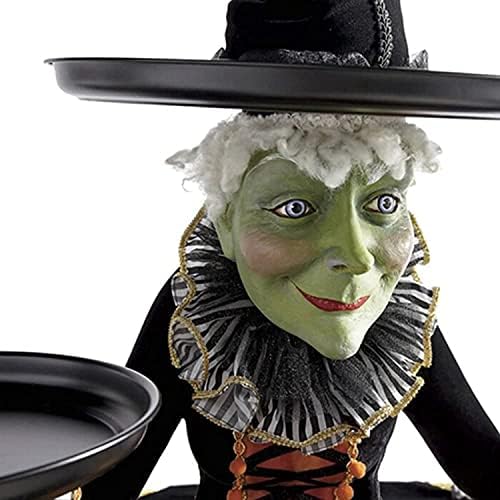 Hat Hat Snack Bowl Titular, Halloween Cupcake Witch Display Stand, Bandeja de Bruxa de Bruxa Resina Bandeja de Armazenamento de Candy,