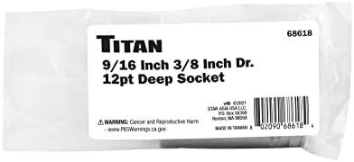 Titan 68616 3/8 de polegada x 1/2 polegada 12 pontos SACKET SAE DEEP