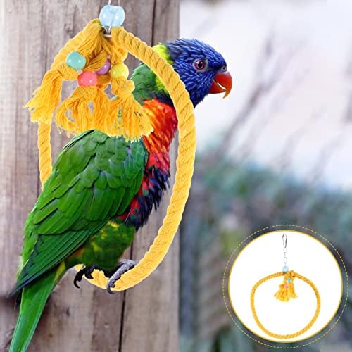 IPETBOOM BAY TRAMPOUS DE PERACETEET Toys Parrot ROPE Toys Swing Toys Papolo de poleiro Ponteiro Pássaro Birdos de algodão Ring Ring