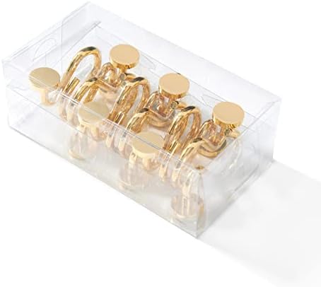 Estmy moderno ouro decorativo de chuveiro gancho de cortina anéis conjunto de 12, luxo pesado de 6,0 mm de metal