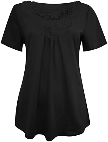 Camise de blusa de verão no outono para mulheres roupas de manga curta Treme vil de pescoço algodão de algodão superdimensionado Blusa