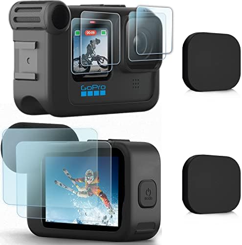 Protetor de tela Fitstill [8pcs] para GoPro Hero 11 /Hero 10 /Hero 9 Black Fit Media Mod Ultra Tempered Glass Protective Foils With